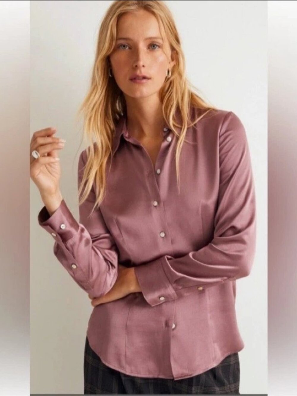 Madewell Satin Long Sleeve Blouse